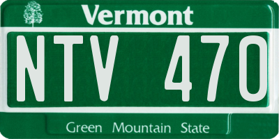 VT license plate NTV470
