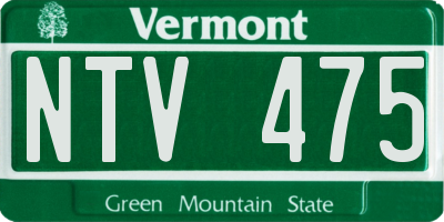 VT license plate NTV475