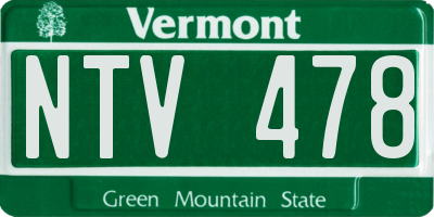 VT license plate NTV478