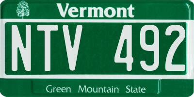 VT license plate NTV492