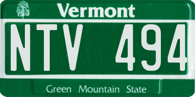 VT license plate NTV494