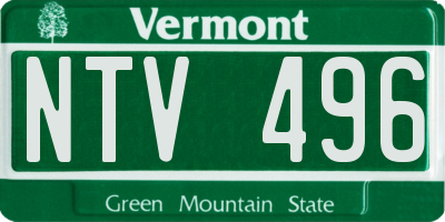 VT license plate NTV496
