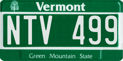 VT license plate NTV499