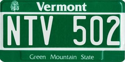 VT license plate NTV502