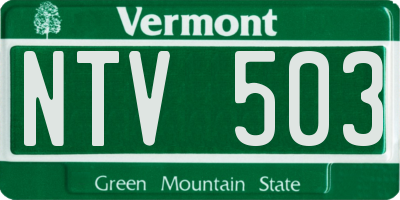 VT license plate NTV503