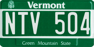 VT license plate NTV504