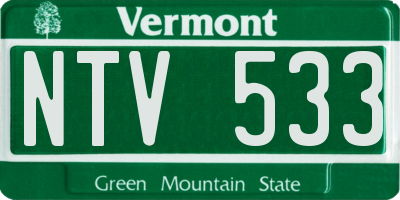 VT license plate NTV533