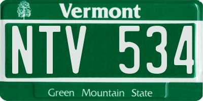 VT license plate NTV534