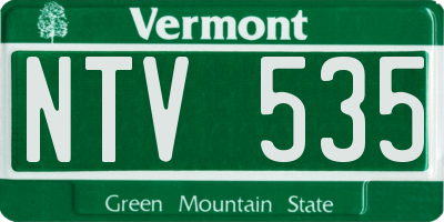 VT license plate NTV535