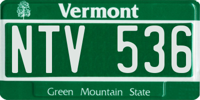 VT license plate NTV536