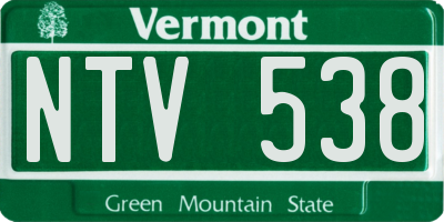 VT license plate NTV538