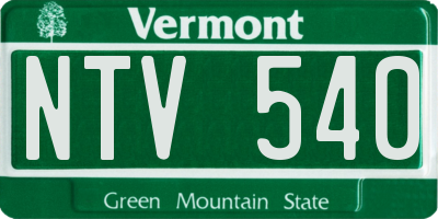 VT license plate NTV540
