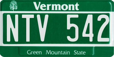 VT license plate NTV542