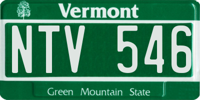 VT license plate NTV546