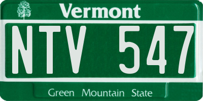 VT license plate NTV547