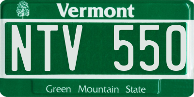 VT license plate NTV550