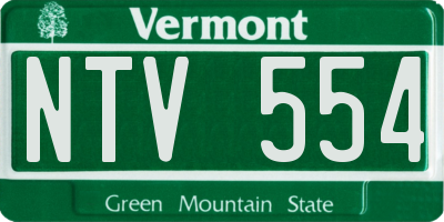 VT license plate NTV554