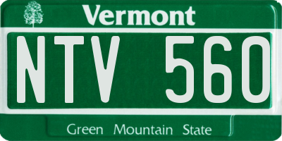 VT license plate NTV560