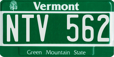 VT license plate NTV562
