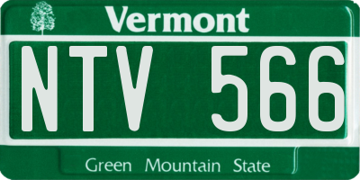 VT license plate NTV566