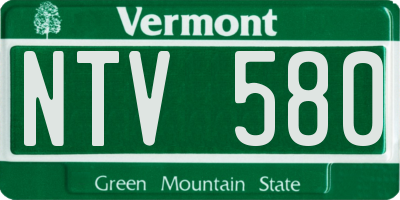 VT license plate NTV580