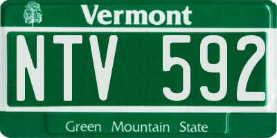 VT license plate NTV592
