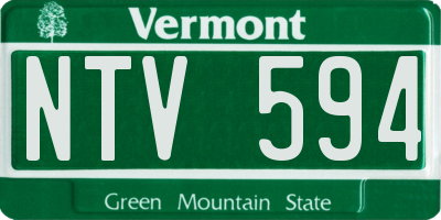 VT license plate NTV594