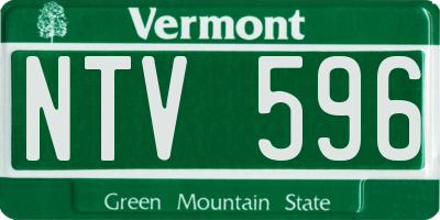 VT license plate NTV596