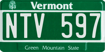 VT license plate NTV597
