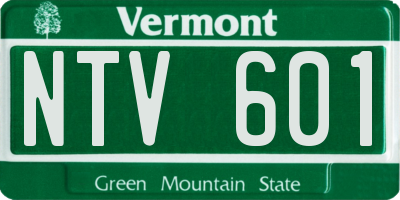VT license plate NTV601