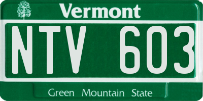 VT license plate NTV603