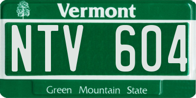 VT license plate NTV604