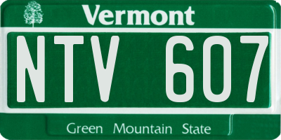 VT license plate NTV607