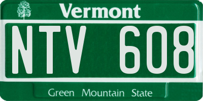 VT license plate NTV608