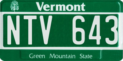 VT license plate NTV643
