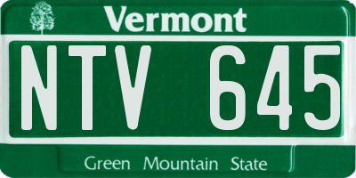 VT license plate NTV645