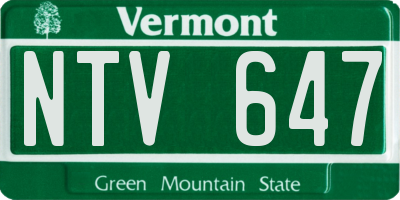 VT license plate NTV647