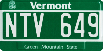 VT license plate NTV649