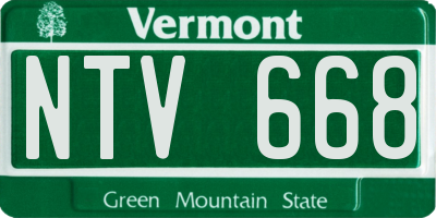 VT license plate NTV668