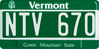 VT license plate NTV670