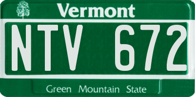 VT license plate NTV672