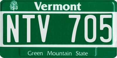 VT license plate NTV705