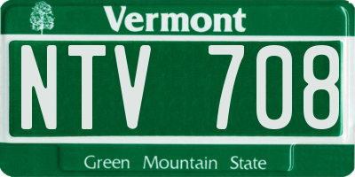 VT license plate NTV708