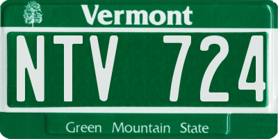 VT license plate NTV724