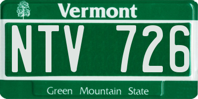VT license plate NTV726
