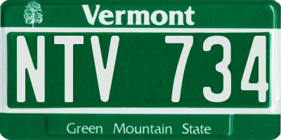 VT license plate NTV734