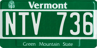 VT license plate NTV736