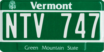 VT license plate NTV747