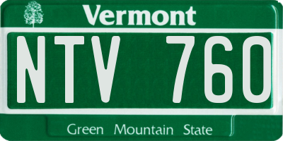 VT license plate NTV760