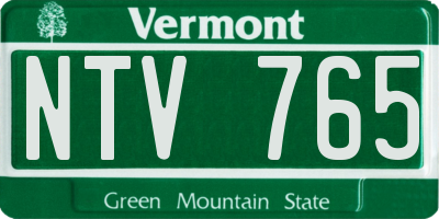 VT license plate NTV765